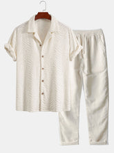 Animal Texture Terry Cuban Shirt & Straight Leg Linen Pants